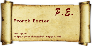 Prorok Eszter névjegykártya